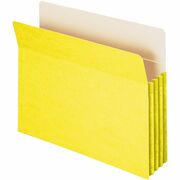 Smead Straight Tab Cut Letter Recycled File Pocket - 8 1/2" x 11" - 3 1/2" Expansion - Top Tab Location - Card Stock - Yellow - 10% Recycled - 1 Each SMD73233
