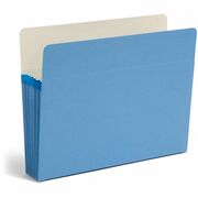 Smead Straight Tab Cut Letter Recycled File Pocket - 8 1/2" x 11" - 5 1/4" Expansion - Top Tab Location - 9 pt. - Blue - Tear Resistant - 10% Recycled - 1 Each SMD73235