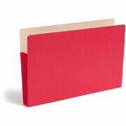 Smead Straight Tab Cut Legal Recycled File Pocket - 8 1/2" x 14" - 3 1/2" Expansion - Top Tab Location - Red - Tear Resistant - 10% Recycled - 1 Each SMD74231