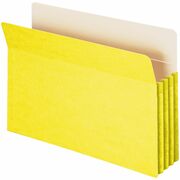 Smead Straight Tab Cut Legal Recycled File Pocket - 8 1/2" x 14" - 3 1/2" Expansion - Top Tab Location - Yellow - Tear Resistant - 10% Recycled - 1 Each SMD74233