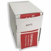 Tabbies Confidential Authorized Personnel Only Label - 2" Width x 2" Length - Rectangle - Red - 500 / Roll - 500 / Roll TAB40570