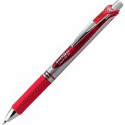 Pentel EnerGel RTX Rollerball Pen - 0.7 mm Medium Pen Point - Refillable - Retractable - Red Ink - Gel-based - Silver Barrel - Metal Tip - 1 Each PENBL77B