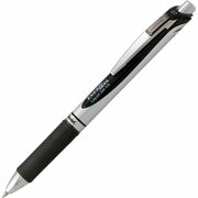 Pentel EnerGel RTX Rollerball Pen - 0.7 mm Medium Pen Point - Refillable - Retractable - Black Ink - Gel-based - Silver Barrel - Metal Tip - 1 Each PENBL77A