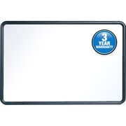 Quartet Contour Whiteboard - 36" (3 ft) Width x 24" (2 ft) Height - White Melamine Surface - Black Plastic Frame - Rectangle - Horizontal/Vertical - 1 Each QRT7553