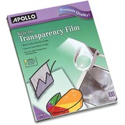Apollo Write-On Transparency Film Sheets - Letter - 8 1/2" x 11" - Clear - 100 / Box APOWO100CB