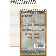 TOPS Second Nature Narrow Ruled Notebooks - 50 Sheets - Spiral - 3" x 5" Sheet Size - White Paper - Recycled - 1 Each TOP74135