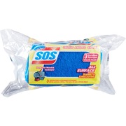 S.O.S All Surface Scrubber Sponges - 5.3" Height x 3" Width x 0.9" Depth - 3 / Pack - Cellulose - Blue CLO91028