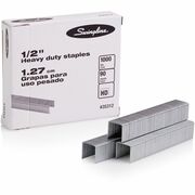 Swingline Premium Heavy-Duty Staples - Heavy Duty - 1/2" Leg - Holds 90 Sheet(s) - for Paper - Chisel Point - Silver - 100 Per Strip - 1000 / Box SWI35312