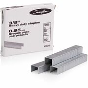Swingline Premium Heavy-Duty Staples - Heavy Duty - 3/8" Leg - Holds 60 Sheet(s) - for Paper - Chisel Point - Silver - 100 Per Strip - 1000 / Box SWI35318