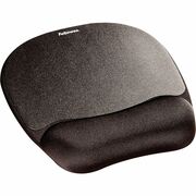 Fellowes Memory Foam Mouse Pad/Wrist Rest - 1" Height x 7.94" Width x 9.25" Depth - Black - Memory Foam - Wear Resistant, Tear Resistant, Skid Proof - 1 Each FEL9176501