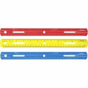 Westcott 12" Plastic Ruler - 12" Length - 1/16 Graduations - Imperial, Metric Measuring System - Plastic - Assorted - 1 Each ACM10526