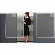 Quartet Workstation Sliding Privacy Screen - 36" Width x 48" Height x 1.3" Depth - Silver Aluminum Frame - Plastic - Silver - 1 Each QRTWPS1000