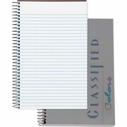 TOPS Classified Business Notebooks - Letter - 100 Sheets - Front Ruling Surface - 20 lb Basis Weight - Letter - 5 1/2" x 8 1/2" Sheet Size - Graphite Plastic Cover - Perforated - 1 Each TOP73507