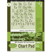 Decorol Recycled Chart Pad - 70 Sheets - Strip - Front Ruling Surface - Ruled Front Ruling - 1.50" Ruled - 24" x 32" Sheet Size - White Paper - Manuscript Cover - Eco-friendly, Acid-free, Padded, Tab, Chipboard Backing, Hole-punched, Chlorine-free, Recycl PAC945710