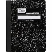 Mead Composition Book - Sewn - 7 1/2" x 9 3/4" Sheet Size - White Paper - Black Marble Cover - 1 Each MEA09932