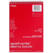 Mead Spell-Write Steno Book - 80 Sheets - 6" x 9" Sheet Size - White Paper - 1 Each MEA43082
