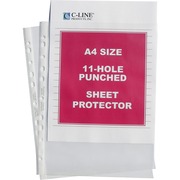 C-Line A4 Size Top-Loading Sheet Protectors - For A4 8 1/4" x 11 3/4" Sheet - Ring Binder - Rectangular - Clear - Polypropylene - 50 / Box CLI08037