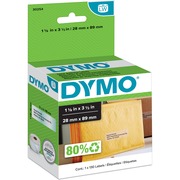 Dymo Clear Address Labels - 1 1/8" Width x 3 1/2" Length - Rectangle - Direct Thermal - Clear - 130 / Roll - 130 / Roll DYM30254
