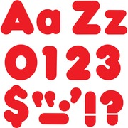 Trend Red 4" Casual Combo Ready Letters Set - Skill Learning: Number, Alphabet, Symbol - 20 x Number, 82 x Lowercase Letters, 50 x Uppercase Letters, 29 x Punctuation Marks Shape - Casual Style - Fade Resistant, Reusable, Easy to Use, Durable - Red - 181  TEPT79902