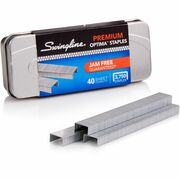 Swingline Optima Premium Staples - Standard - 1/4" Leg - Holds 40 Sheet(s) - Silver - Metal - 0.3" Height x 0.5" Width - 210 Per Strip - 3750 / Box SWI35556