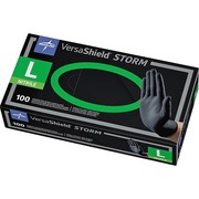 Medline VersaShield STORM Nonsterile Nitrile Gloves - Large Size - Black - Textured, Latex-free - For Healthcare Working - 100 / Box MIIMG6113