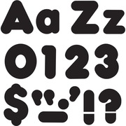 Trend Black 4" Casual Combo Ready Letters Set - Skill Learning: Number, Alphabet, Symbol - 20 x Number, 82 x Lowercase Letters, 50 x Uppercase Letters, 29 x Punctuation Marks Shape - Casual Style - Fade Resistant, Reusable, Easy to Use, Durable - Black -  TEPT79901