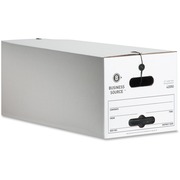 Business Source Light Duty Letter Size Storage Box - External Dimensions: 12" Width x 24" Depth x 10" Height - 350 lb - Media Size Supported: Letter - Light Duty - Stackable - White - For File - Recycled - 12 / Carton BSN42050