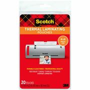 Scotch Thermal Laminating Pouches - Sheet Size Supported: 4" Width x 6" Length - Laminating Pouch/Sheet Size: 4.30" Width x 6.30" Length x 5 mil Thickness - Glossy - for Photo, Document, Lists, Card, Recipe, Artwork - Photo-safe, Double Sided - Clear - 20 MMMTP590020
