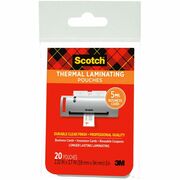 Scotch Thermal Laminating Pouches - Laminating Pouch/Sheet Size: 2.30" Width x 3.70" Length x 5 mil Thickness - Glossy - for Photo, Document, Business Card, Lists, Coupon, Punch Card - Double Sided, Photo-safe - Clear - 20 / Pack MMMTP585120