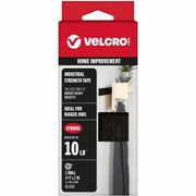 VELCRO&reg; Industrial Strength 4ft x 2in Roll Black - 4 ft Length x 2" Width - Black - Plastic - Water Resistant, Long Lasting - For Tools, Equipment, Glass, Hanging, Project, Industrial, Garage, Indoor, Outdoor, Mounting, Storing, ... Roll - 1 Roll VEK90593