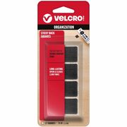 VELCRO&reg; Sticky Back 7/8in Squares Black 12 Ct - 0.87" Length x 0.87" Width - Black - For Wall, Glass, Tile, Plastic, Metal, Indoor, Outdoor, Home, Office, School, Smooth Surface - 12 / Pack VEK90072