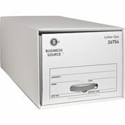 Business Source Drawer Storage Boxes - External Dimensions: 12.5" Width x 23.3" Depth x 10.3" Height - Media Size Supported: Letter - Light Duty - Stackable - White - For File - Recycled - 6 / Carton BSN26754