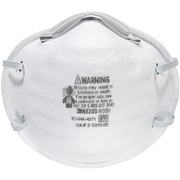 3M N95 Particulate Respirator 8200 Mask - Standard - Allergen, Dust Protection - White - Lightweight, Disposable, Adjustable Nose Clip, Comfortable - 20 / Box MMM8200