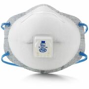 3M 8000 Safety Respirator - Recommended for: Welding, Soldering, Sanding, Grinding, Sweeping, Bagging, Transportation, Mining, Marine, Manufacturing - One Size - Vapor, Oil, Acid, Gases, Mold, Particulate Protection - White - Exhalation Valve, Adjustable  MMM8577
