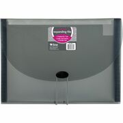 C-Line 48301 Letter Expanding File - 8 1/2" x 11" - 7 Pocket(s) - Polypropylene - Smoke - Acid-free, Non-toxic, Button Closure - 1 Each CLI48301
