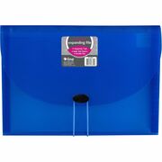 C-Line 48305 Letter Expanding File - 8 1/2" x 11" - 7 Pocket(s) - Polypropylene - Blue - Acid-free, Non-toxic, Button Closure - 1 Each CLI48305
