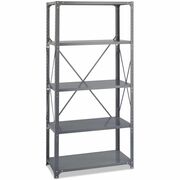 Safco Commercial 5 Shelf Kit - 36" Width x 18" Depth x 75" Height - 5 x Shelf(ves) - 3750 lb Load Capacity - Double-sided - Gray - Powder Coated, Dark Gray - Steel - Assembly Required SAF6266