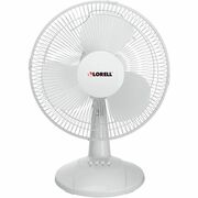 Lorell 12" Oscillating Desk Fan - 12" Fan Diameter - 3 Speed - Quiet, Oscillating - 19.5" Height x 13.9" Width x 11.5" Depth - Light Gray LLR44551