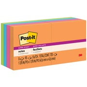 Post-it&reg; Super Sticky Notes - Energy Boost Color Collection - 720 - 2" Flag/Note Width x 2" Flag/Note Length - Square - 90 Sheets per Pad - Unruled - Vital Orange, Tropical Pink, Limeade, Blue Paradise - Paper - Self-adhesive - 8 / Pack MMM6228SSAU