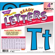 Trend Ready Letters Letter & Number - Learning Theme/Subject - 59 x Uppercase Letters, 84 x Lowercase Letters, 20 x Number, 35 x Punctuation Marks, 18 x Spanish Accent Mark Shape - Fade Resistant, Durable, Reusable, Sturdy - 4" Height - Blue - 216 / Pack TEPT79744
