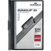 DURABLE DURACLIP Letter Report Cover - 8 1/2" x 11" - 60 Sheets Capacity - Vinyl, Steel - Black - 1 Each DBL221401