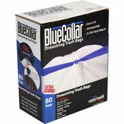 BlueCollar 13-gallon Drawstring Trash Bags - 13 gal Capacity - 28" Length x 24" Width x 0.80 mil (20 Micron) Thickness - Drawstring Closure - White - Garbage - 80 / Box HERN4828EWRC1