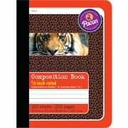 Pacon Primary Journal Dotted Midline Comp Book - 100 Sheets - 0.63" Ruled - 7 1/2" x 9 3/4" Sheet Size - White Paper - Red Cover - 1 Each PAC2427