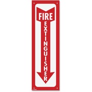 COSCO Fire Extinguisher Sign - Glow in The Dark Design - Print/Message "Fire Extinguisher" - 4" Width x 13" Height - Rectangular Shape - Tear Resistant, Durable - Plastic - 1 Each COS098063