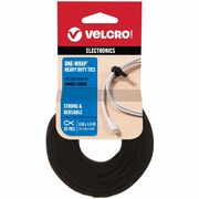 VELCRO&reg; ONE-WRAP Ties 8in x 1/4in Ties Black 25 ct - Tie - Black - 40 lb Loop Tensile - 8" Length - 25 / Pack VEK91141