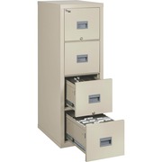 FireKing Patriot Series 4-Drawer Vertical Files - 17.7" Width x 25" Depth x 52.8" Height - 4 x Drawer(s) for File - Legal, Letter - Vertical - Fire Proof, Impact Resistant, Locking Drawer, Scratch Resistant, Ball Bearing Slide, Recessed Handle - Parchment FIR4P1825CPA