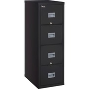 FireKing Patriot Series 4-Drawer Vertical Fire Files - 20.8" Width x 31.6" Depth x 52.8" Height - 4 x Drawer(s) for File - Legal - Vertical - Fire Proof, Impact Resistant, Locking Drawer, Scratch Resistant, Recessed Handle, Ball Bearing Slide - Black - Gy FIR4P2131CBL