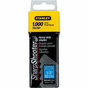 Stanley SharpShooter Heavy-Duty 1/2" Staples - Heavy Duty - 1/2" - 1/2" Leg - 3/8" Crown - Silver - 5.1" Height x 1.3" Width x 1.8" Length - 1000 / Box BOSTRA708T