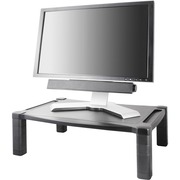 Kantek Extra-Wide Single-Level Height-Adjustable Monitor Stand - 60 lb Load Capacity - 1 x Shelf(ves) - DepthDesktop - Plastic - Black KTKMS500