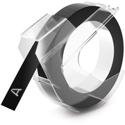 Dymo LT Embossing Labels 3/8" - 3/8" Width x 12 ft Length - Rectangle - Glossy - Black - Self-adhesive - 1 Roll DYM520109